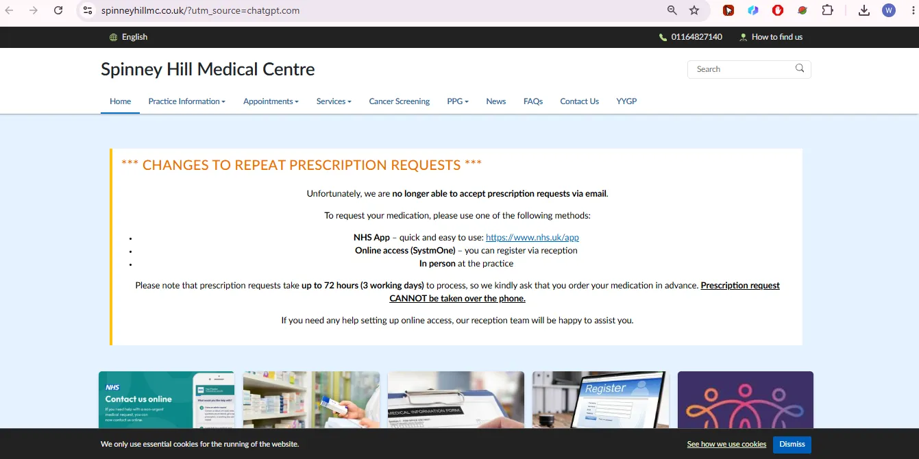 Spinney Hill Medical Centre opening times and NHS 111 out of hours weekend guidance 2026